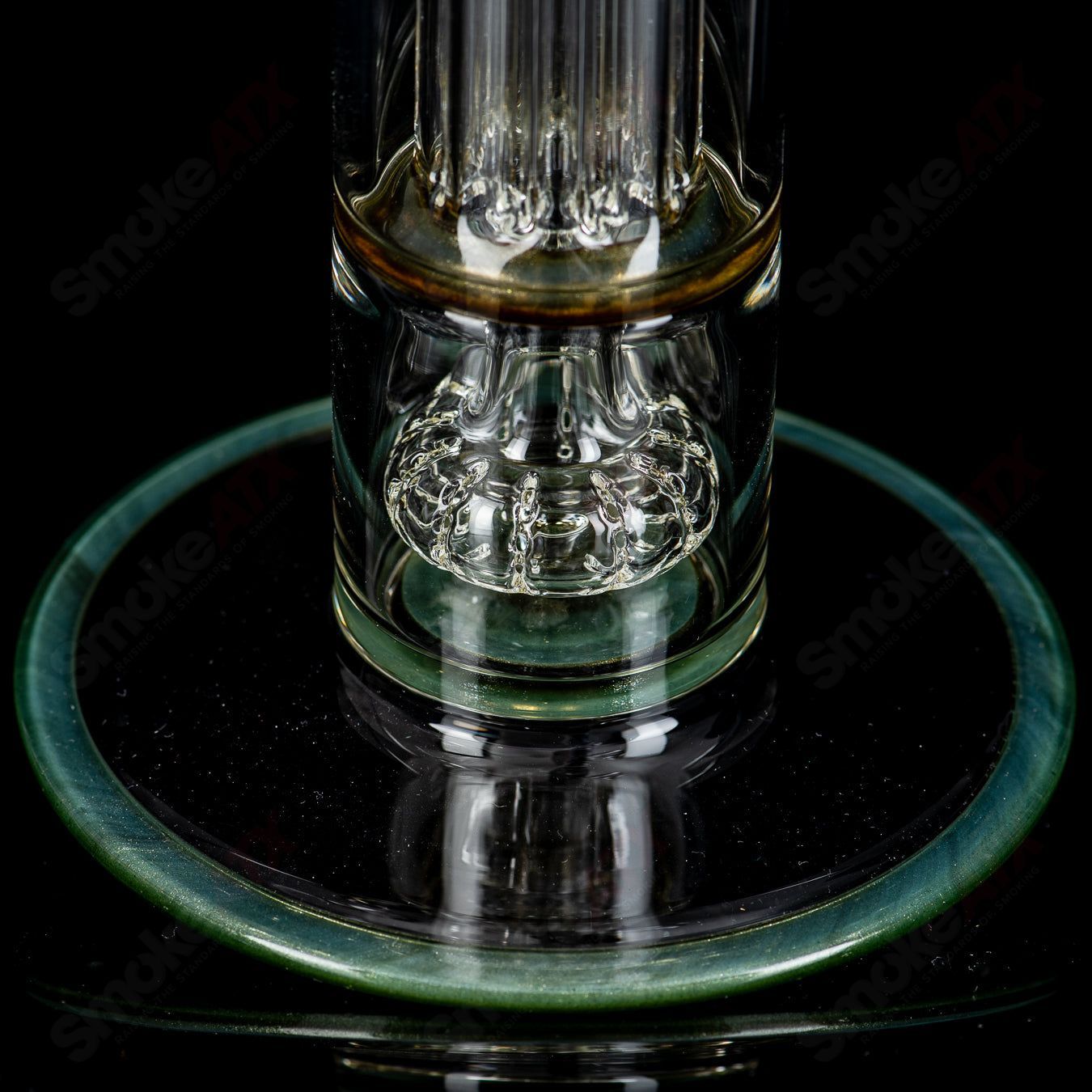 Sovereignty Glass Jackpot Peyote Straight Foot heady glass pipe with natural-colored neck and intricate peyote design.