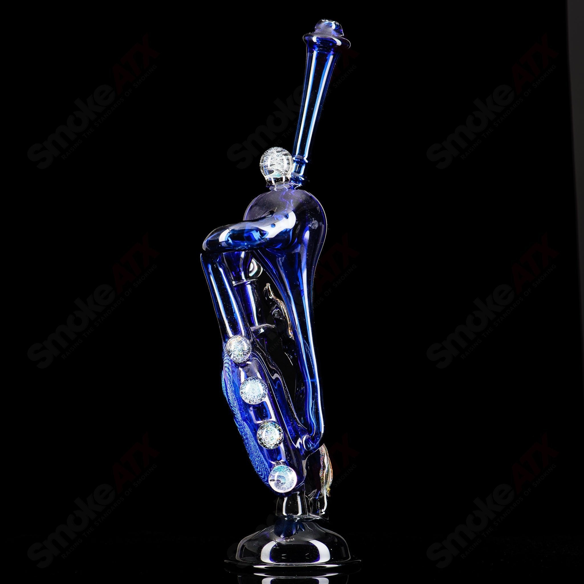 Blue Led Zepplin Recycler by Mongrel Glass