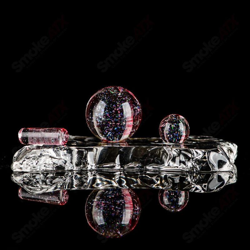 3pc UV Cropal (Gold Ruby/ Blue Lava) Slurper Set Indo Glass - Smoke ATX