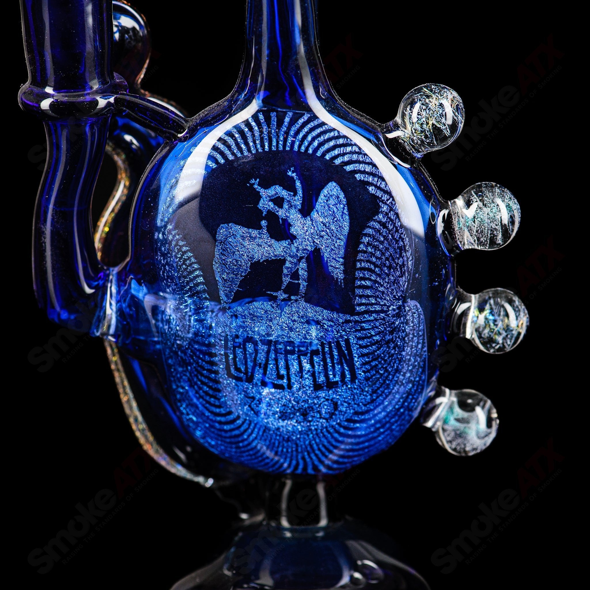 Blue Led Zepplin Recycler by Mongrel Glass