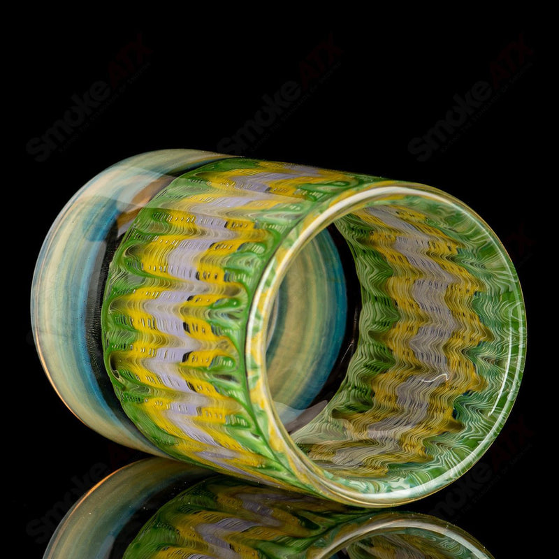 Green/Yellow Wrap N Rake Tumbler Glass by Ed Wolfe Glass - Smoke ATX