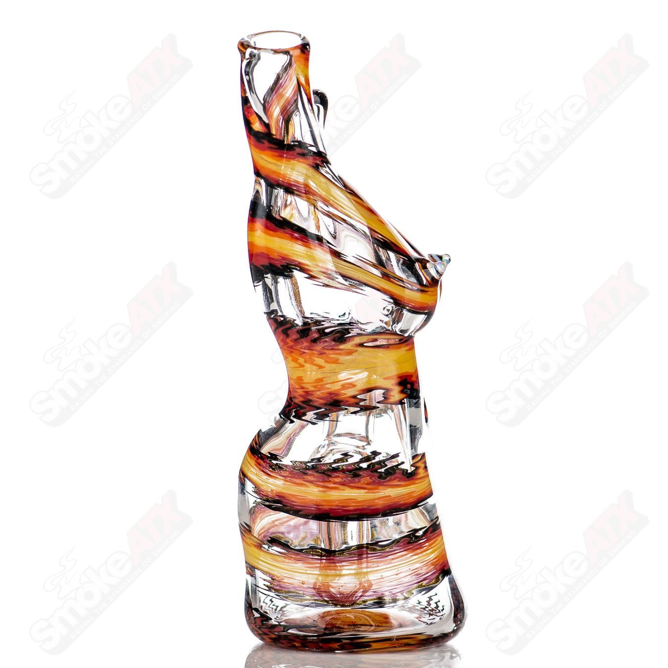 Fire Lady Carpenter x ZAM heady glass concentrate rig with vibrant colors and intricate design, crafted for concentrate use.