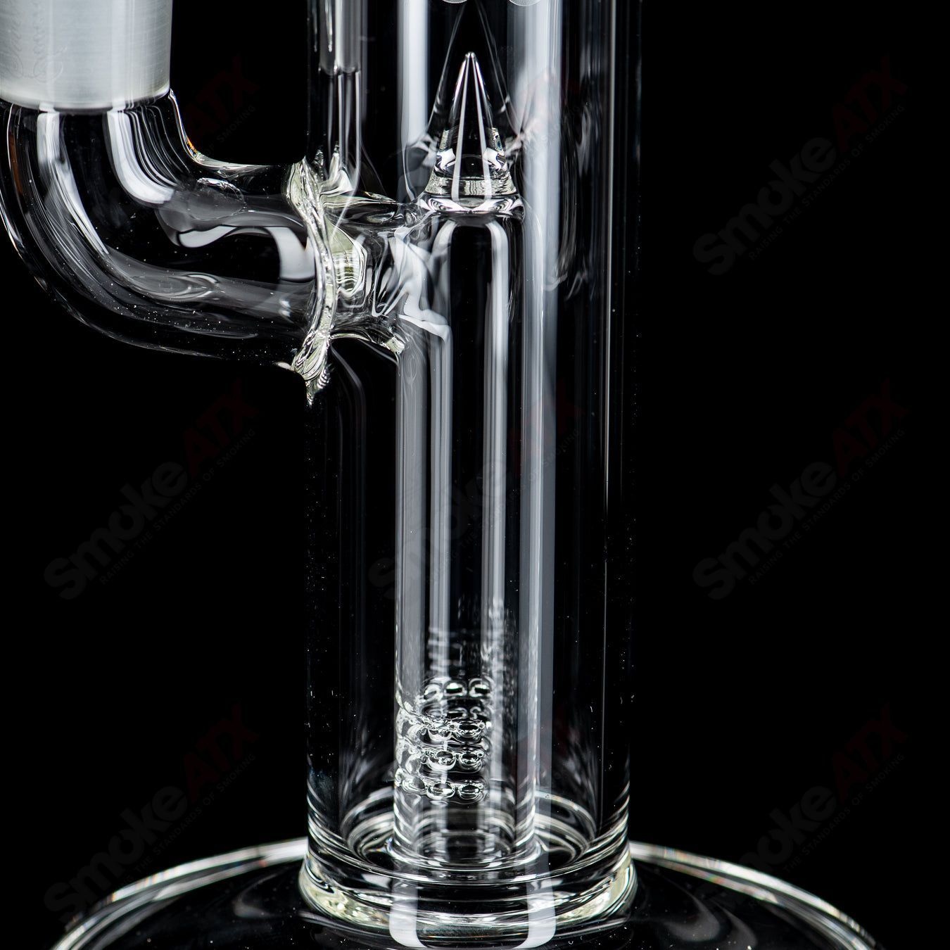 Sovereignty Glass Fixed Stem 180 Pawn heady glass pipe with intricate design and clear glass construction.
