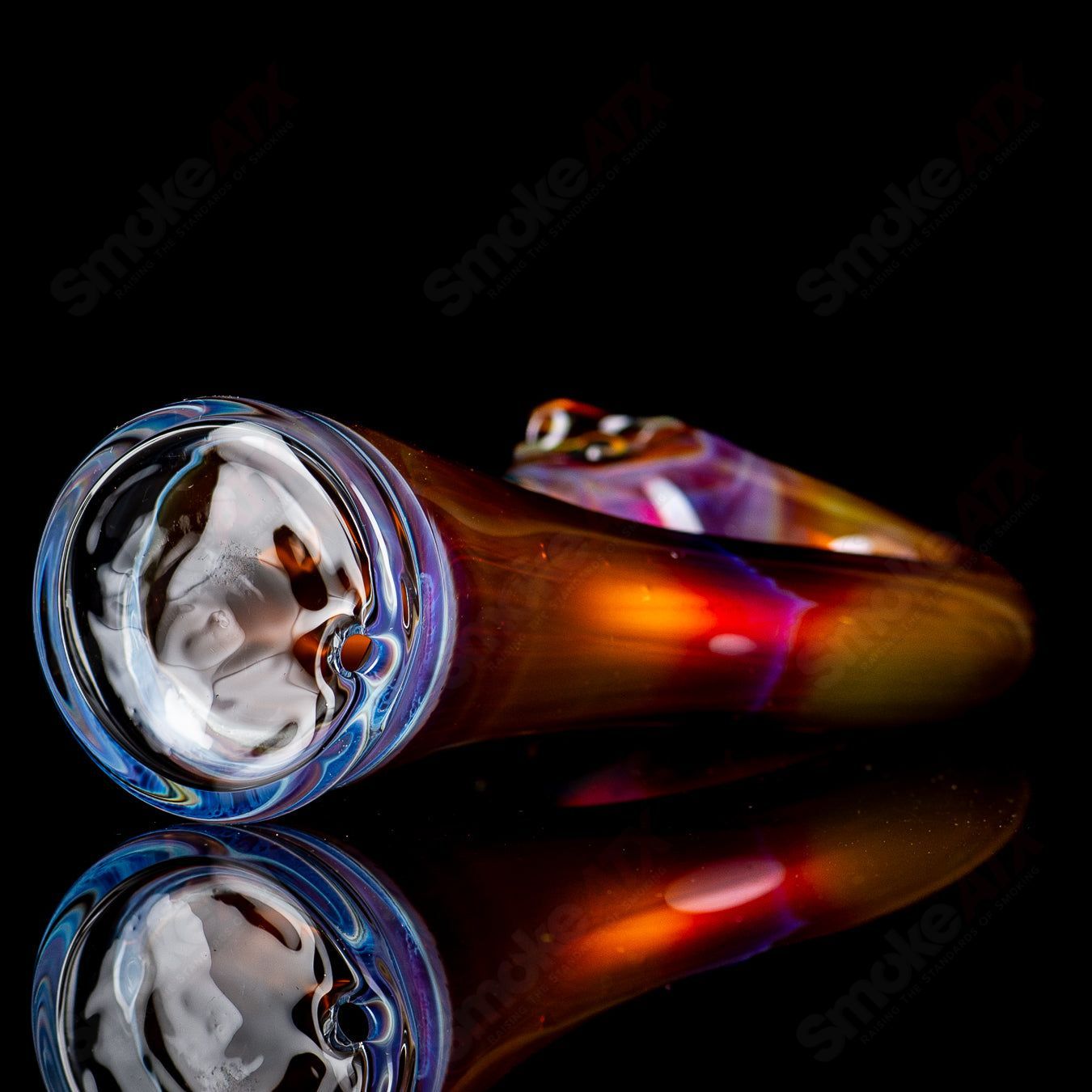 Flamingo Puffco dry top by Burtoni Glass, crafted from clear glass with a detailed flamingo design for Puffco vaporizer.
