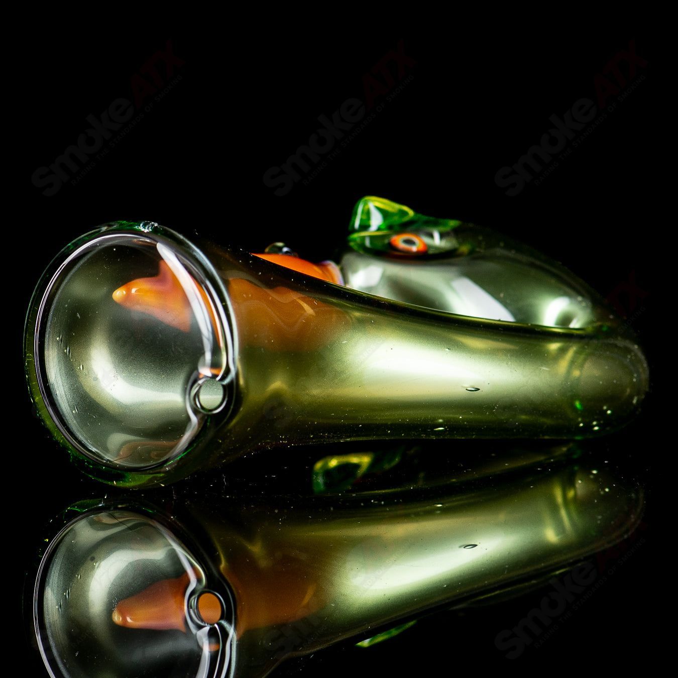 Burtoni Glass Flamingo Puffco Dry Top, colorful glass accessory for Puffco devices, with detailed flamingo design.