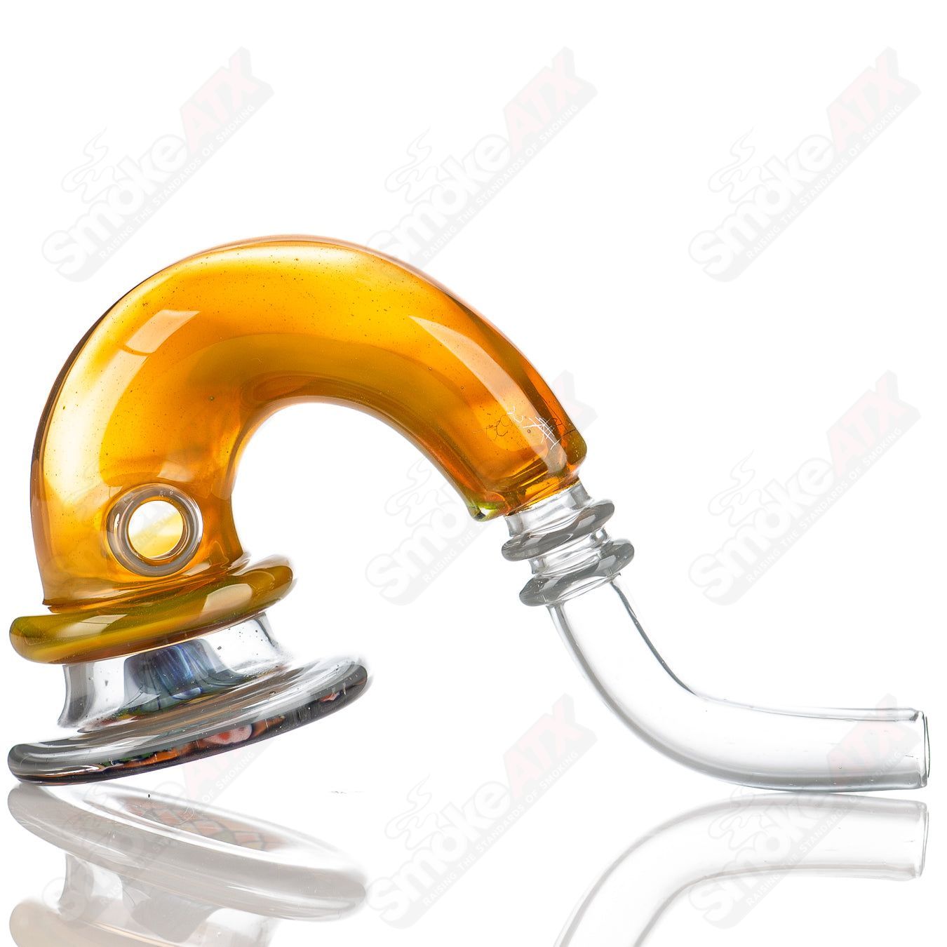 Flower Fillacello Sherlock Freeek Glass heady glass pipe with colorful floral design and clear glass body, featuring a Sherlock shape.