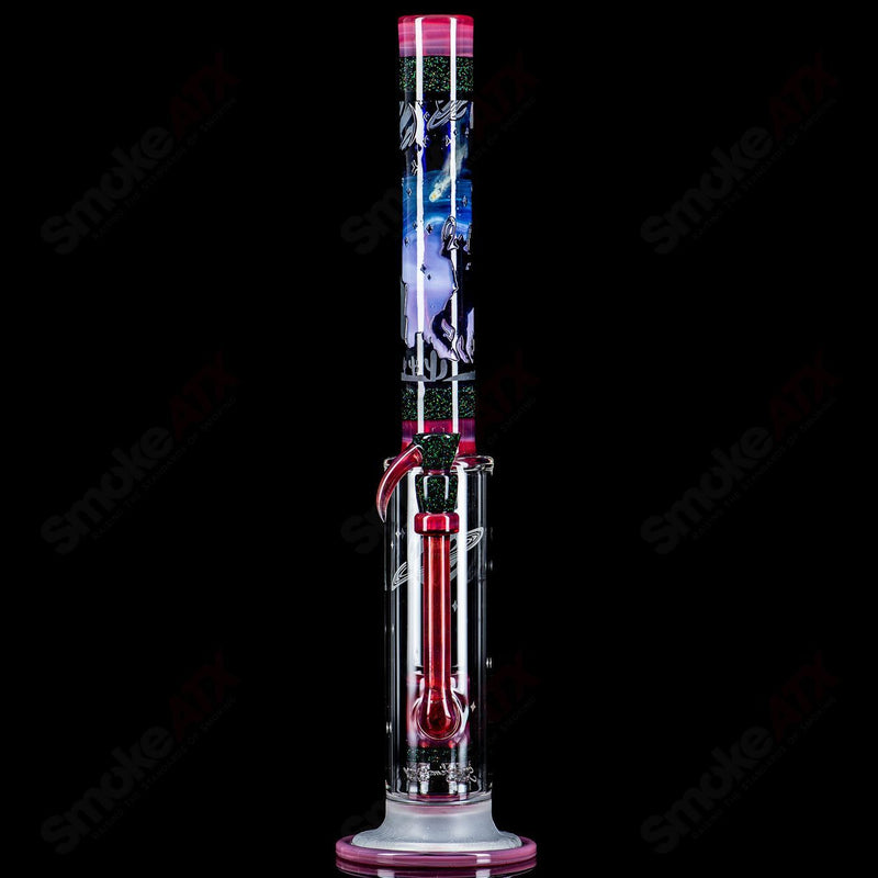 #2 Straight Tube w/ Gridded Percs by Subliminal Glass