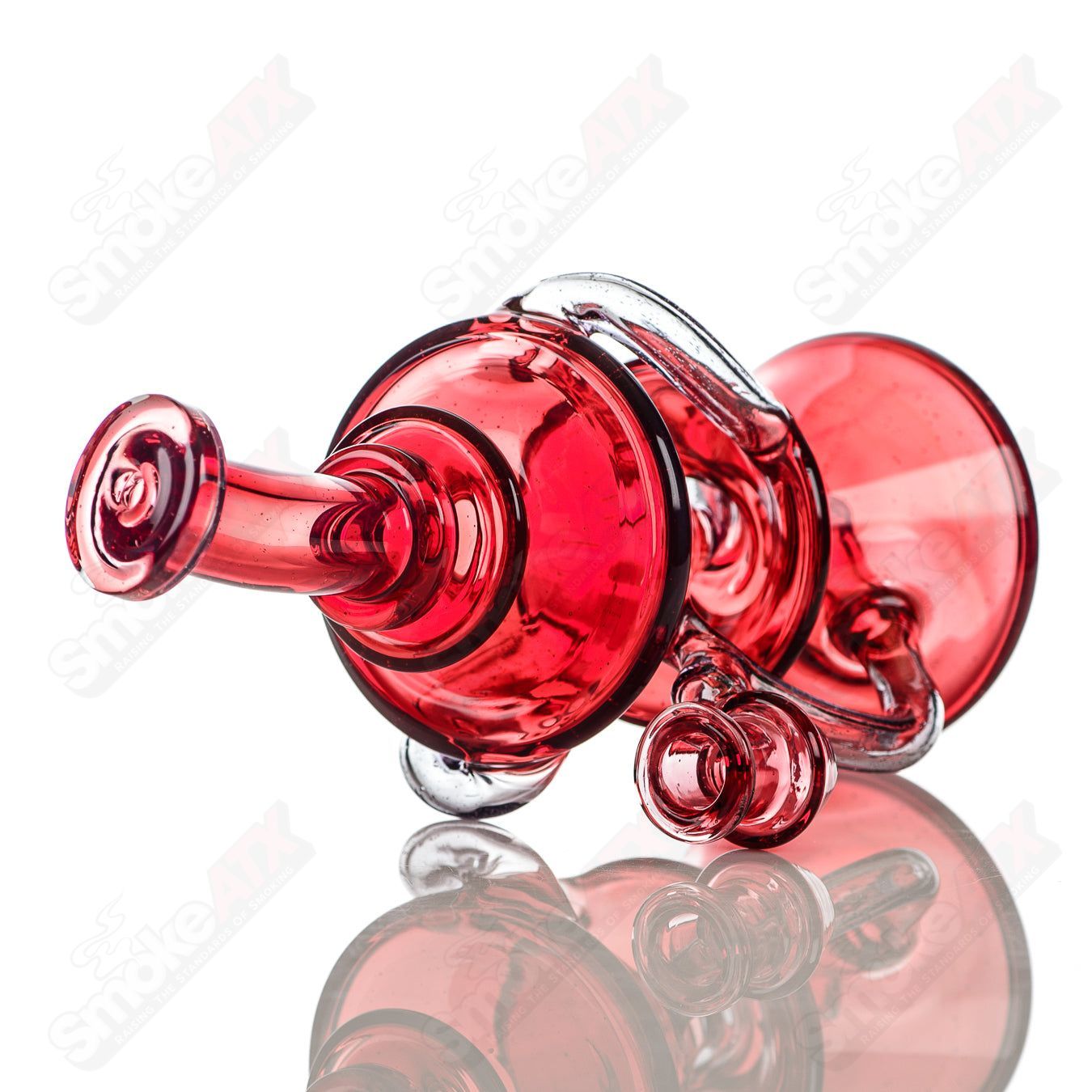 Full-size CFL Recycler by Captn Chronic, a heady glass recycler with intricate design and clear glass construction.