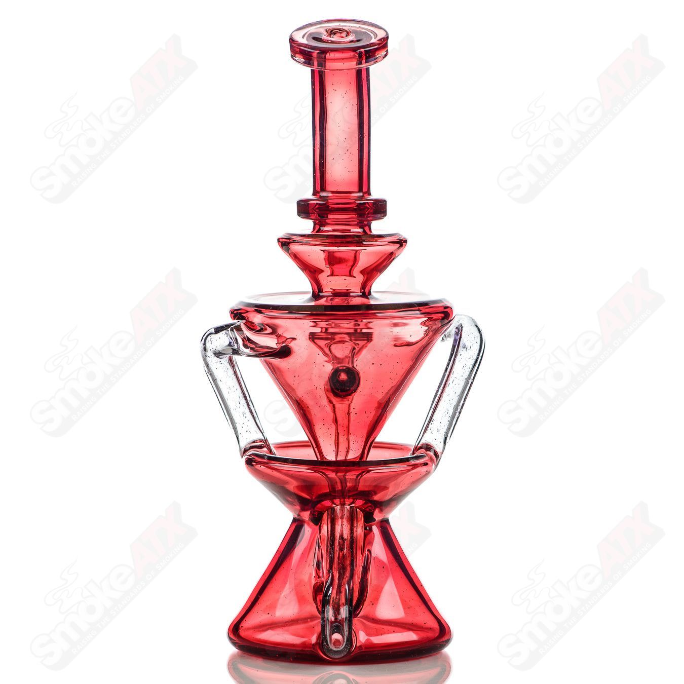 Full-size CFL recycler by Captn Chronic, heady glass piece with intricate design and recycler functionality for smooth hits.