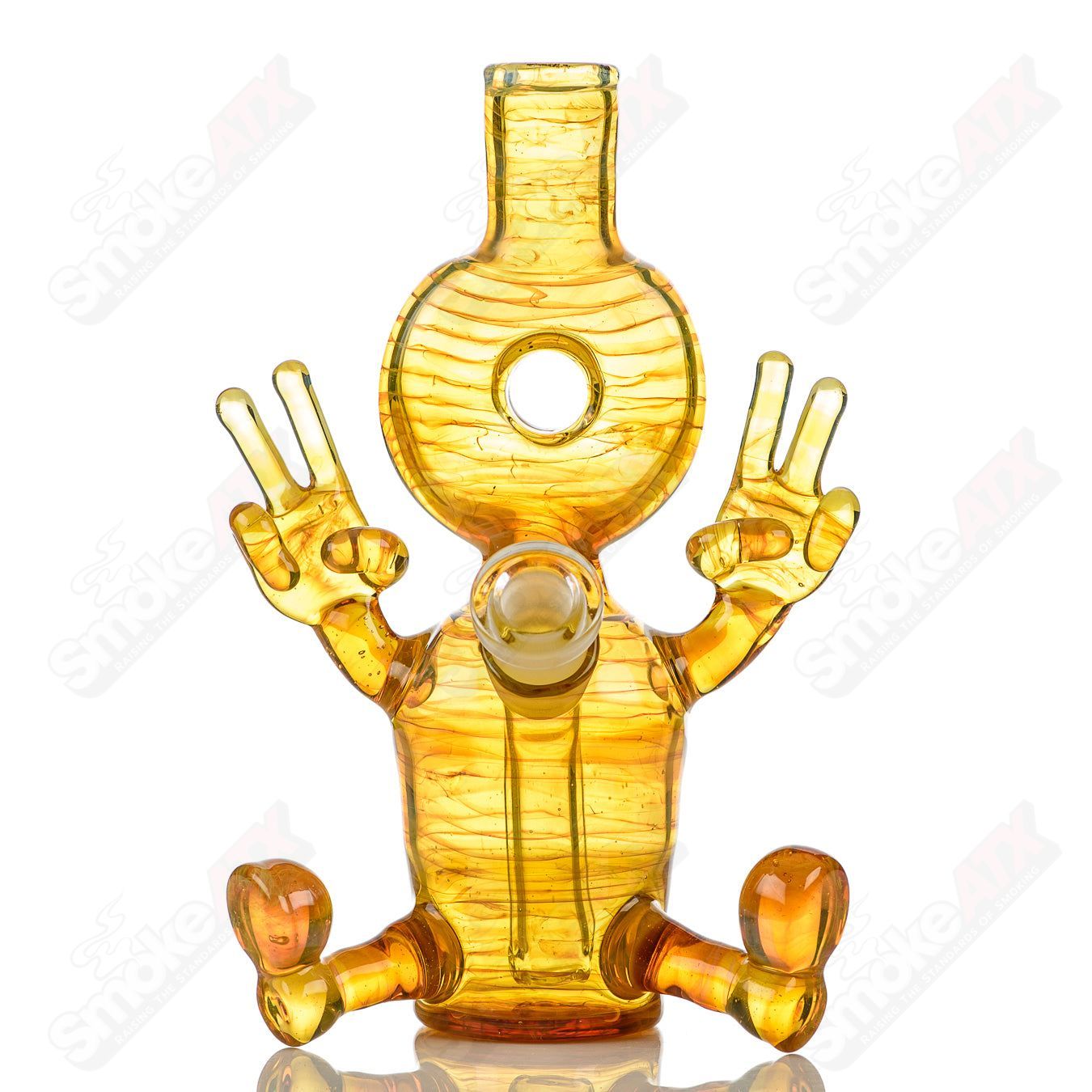 Fumed glass Sitter Rig by MJ Meltz, a heady concentrate rig with a colorful, artistic design and intricate glasswork.