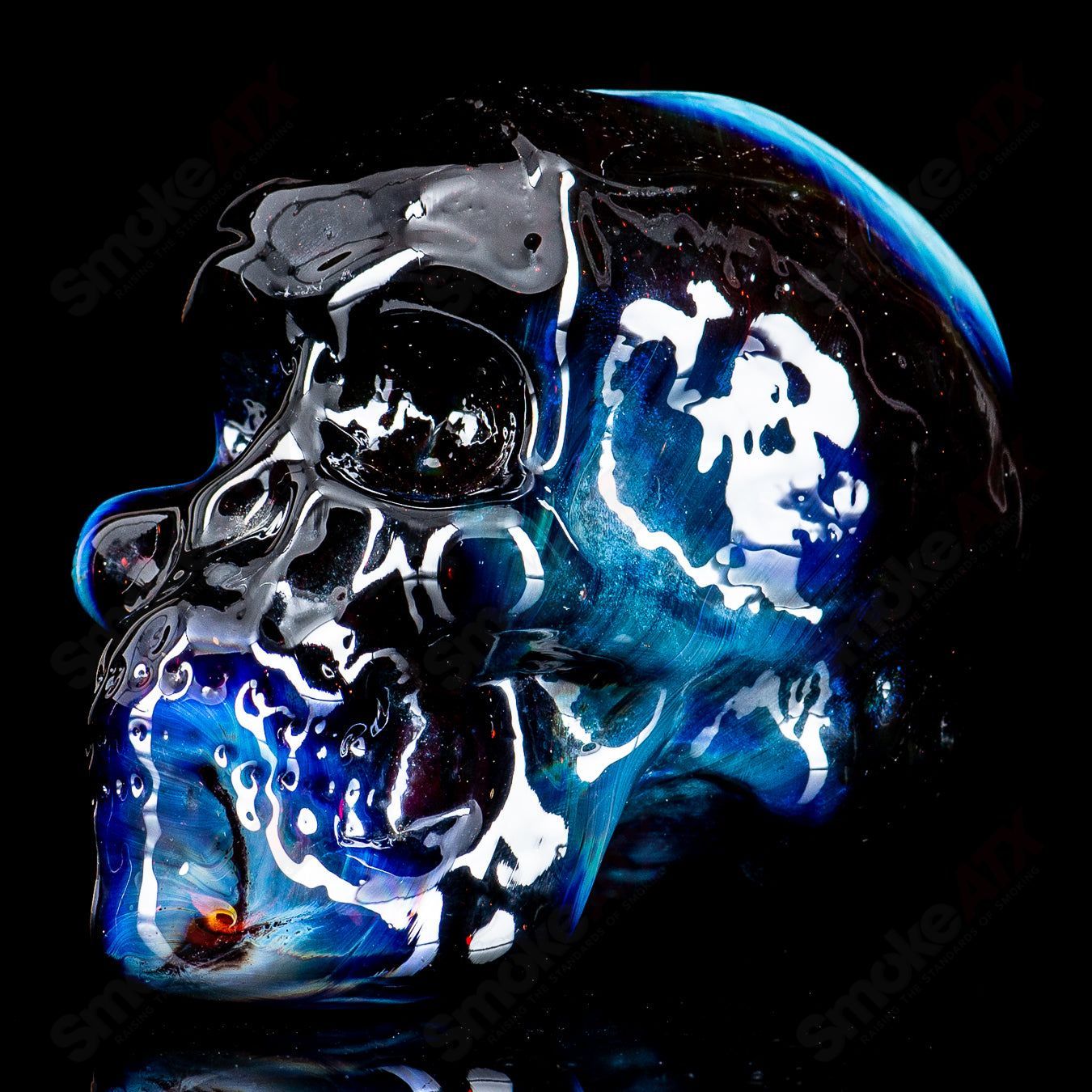 Fumed Skull Dry Pipe by Team Snodgrass - Smoke ATX