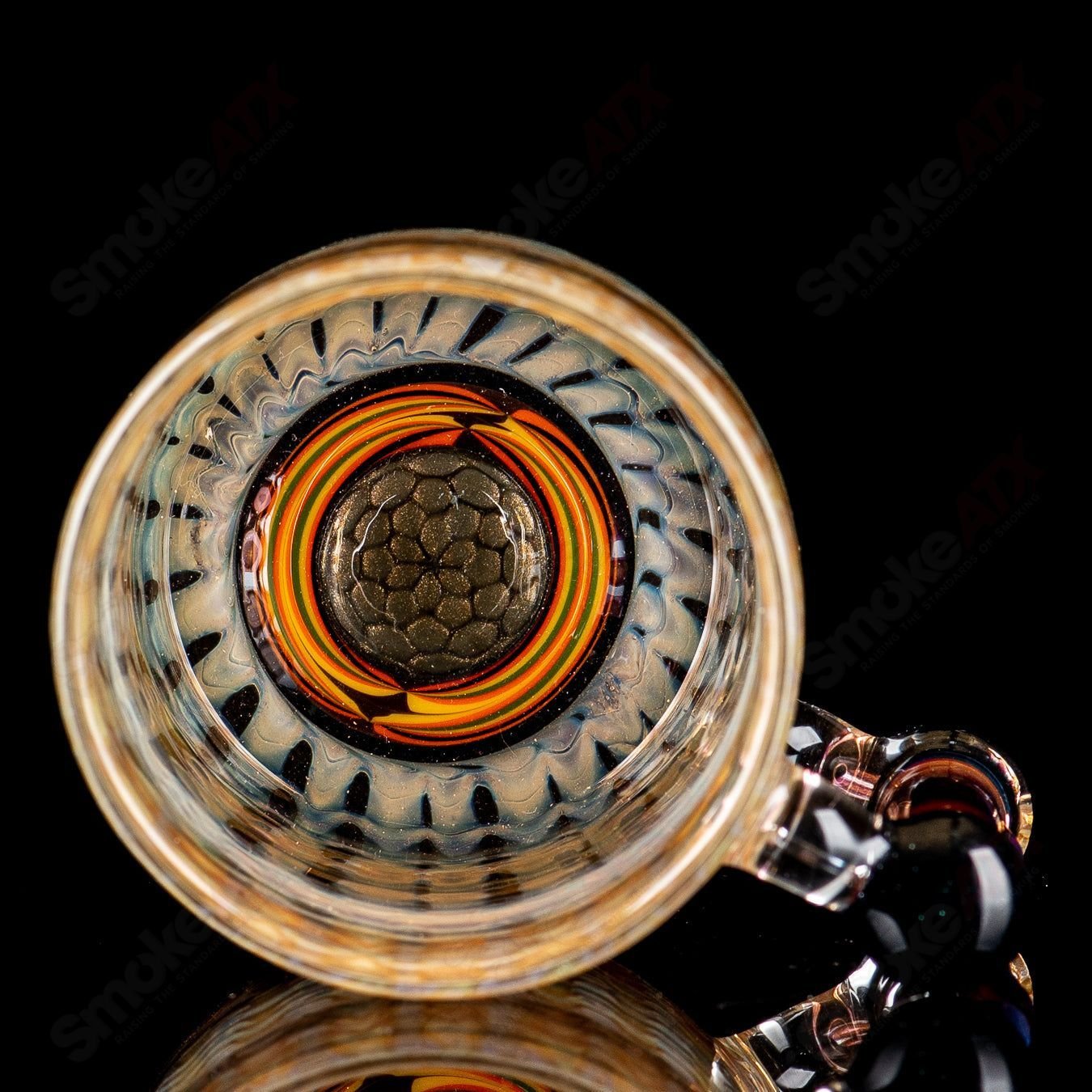 Fumed Wrap N Rake Glass Log Mug by Log Glass - Smoke ATX