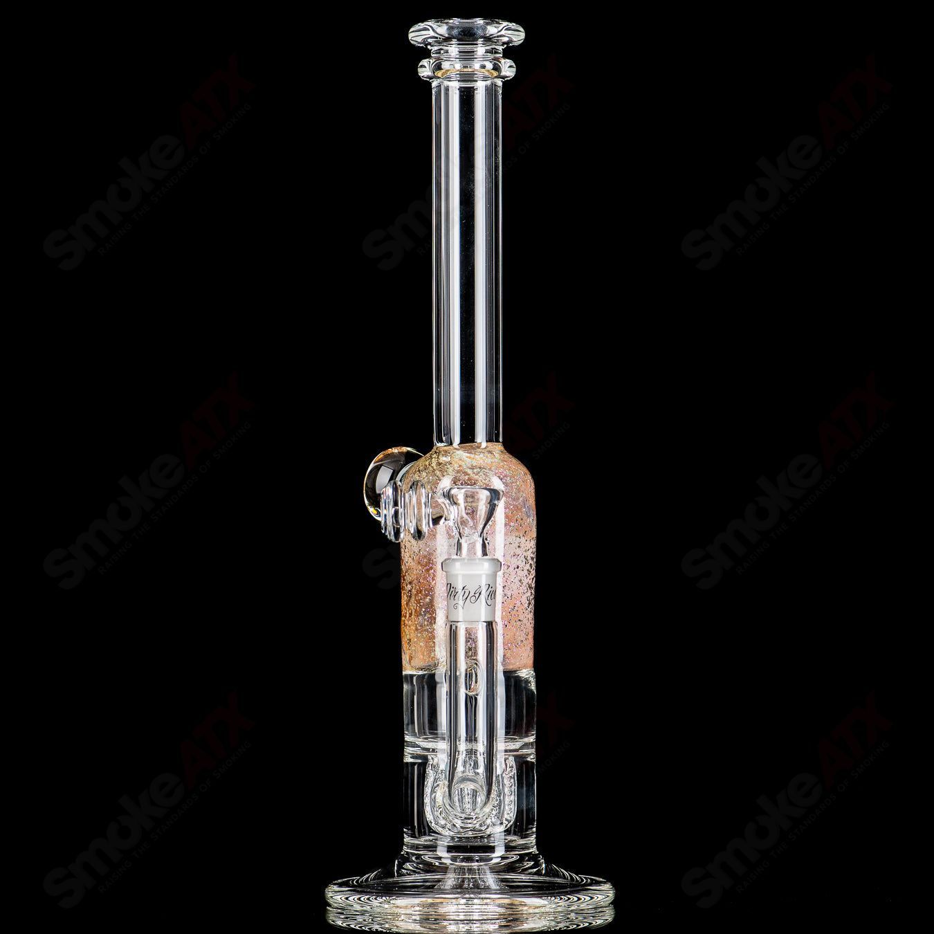 13" Fumed Dichro w/Mib Apolocoline Straight Tube w/14m Bowl by Dirty Rico Glass x Nobody Glass - Smoke ATX 