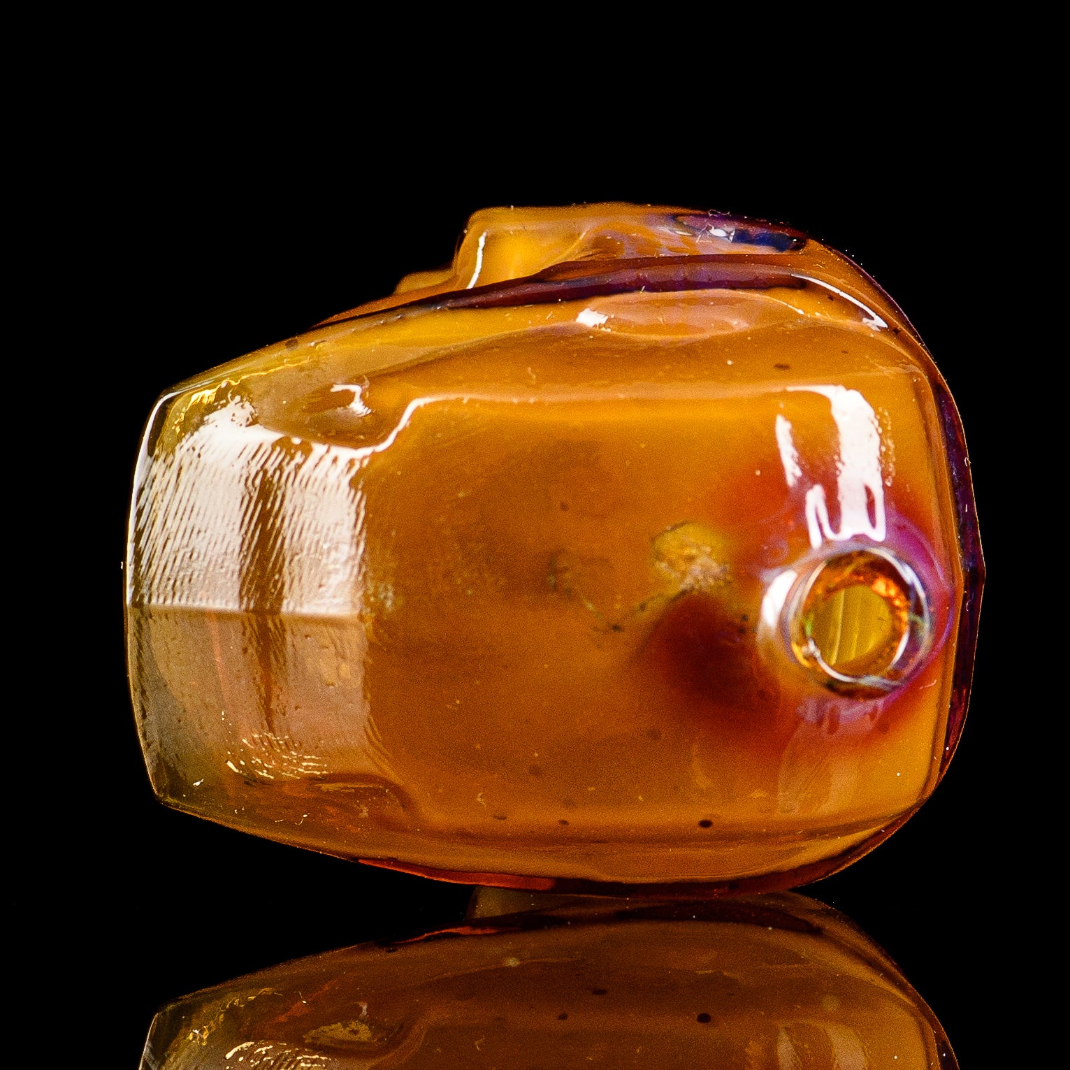 Glass Halo Pivot Mouthpiece by Tony Kazy for Puffco Tops, showcasing clear glass design with intricate details.