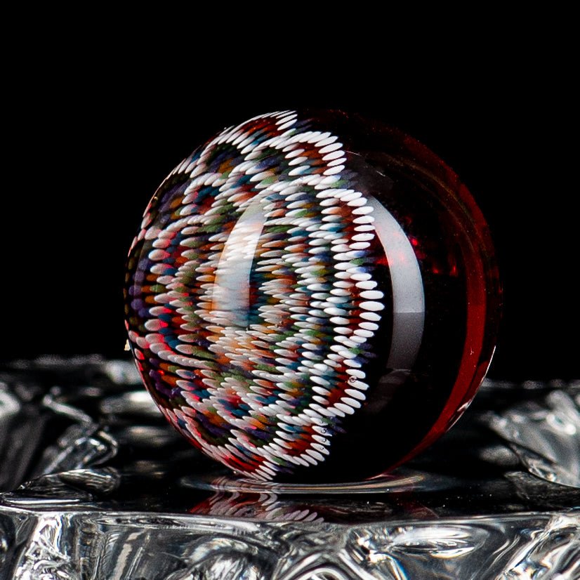 Geometric Slurper marble glass artwork by JH Glassworks featuring intricate geometric patterns and vibrant colors.