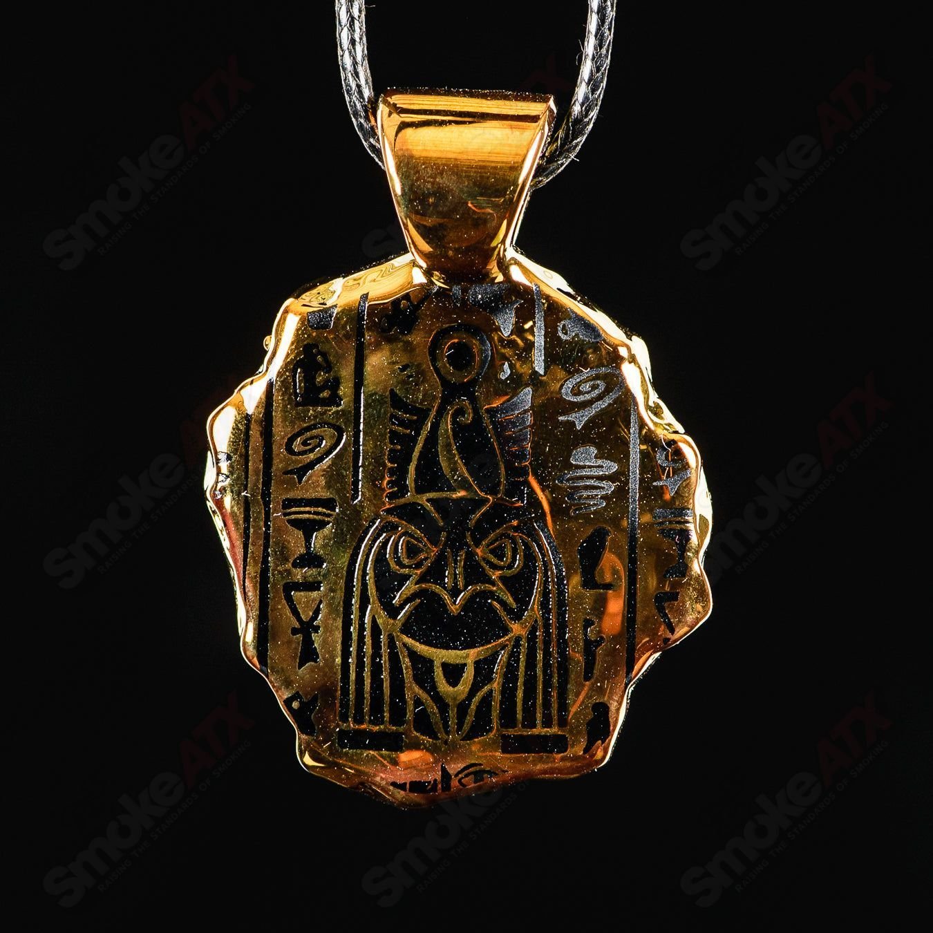 Golden Treasure Pendant (Horus) Green T Glass - Smoke ATX