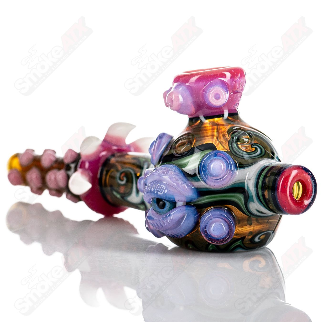 Pink Slime / Camo Green Dry Pipe by SALT x Slob - Smoke ATX 