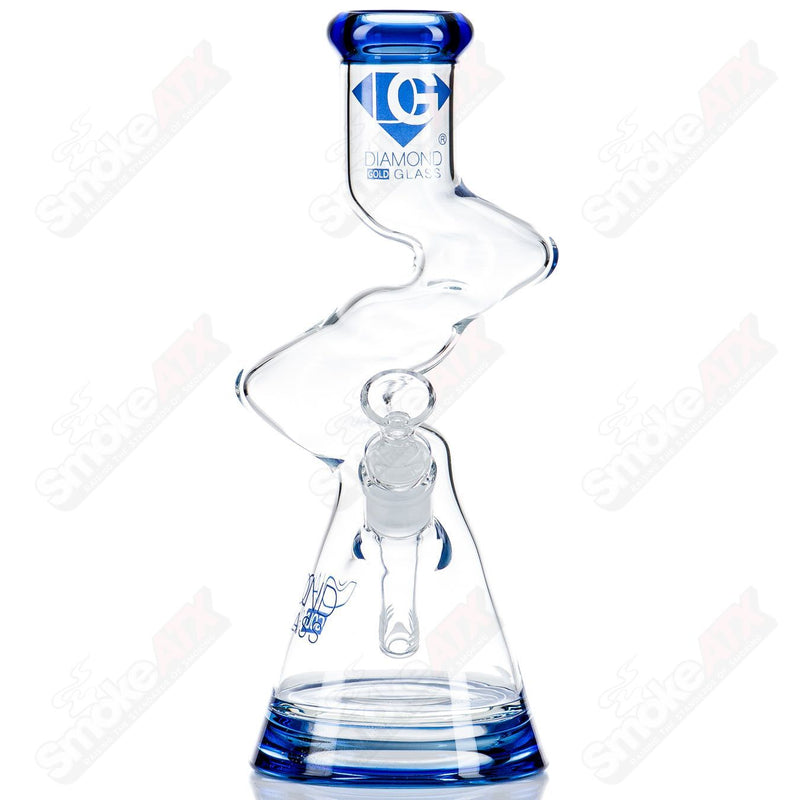 11" Twizted Z Beaker (Blue-Violet) Diamond Glass