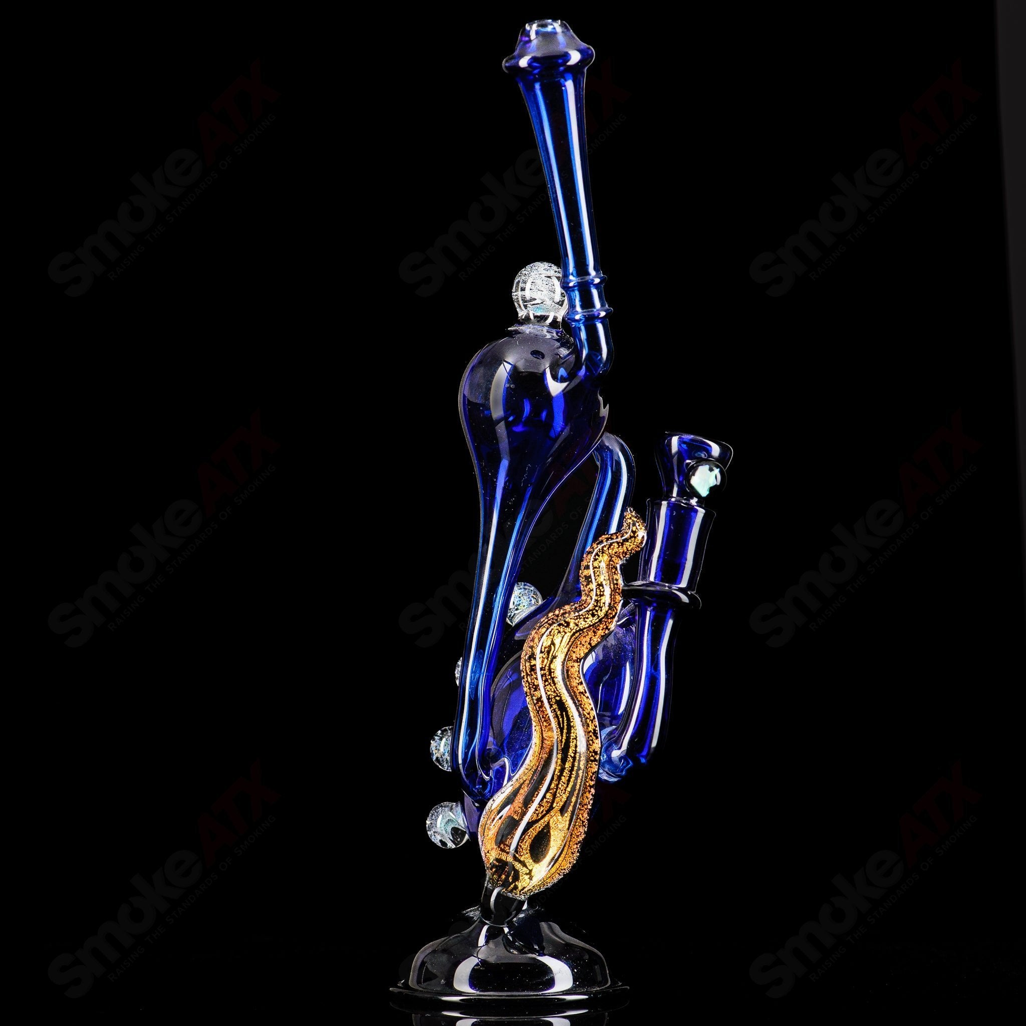 Blue Led Zepplin Recycler by Mongrel Glass