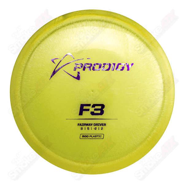 170-176g Yellow F3 Fairway Driver Disc (Ring of Stars) - 500 Plastic Prodigy Disc