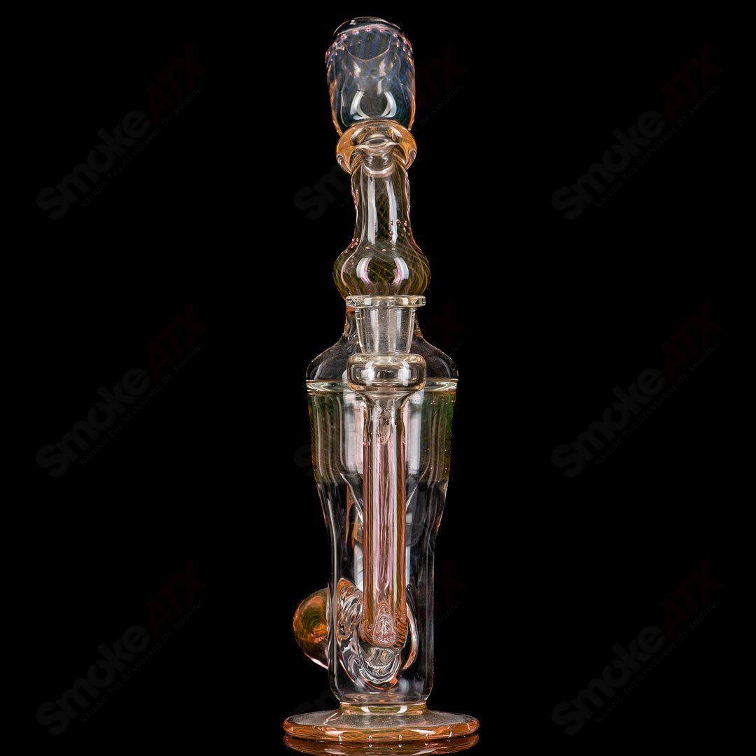 Redycler MT heady glass concentrate rig with intricate design and vibrant red accents, perfect for dabbing concentrates.