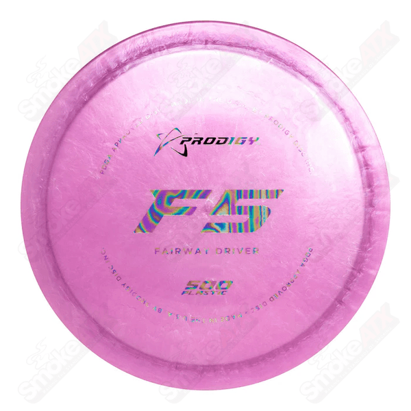 170-176g Purple F3 Fairway Driver Disc (Ring of Stars) - 500 Plastic Prodigy Disc