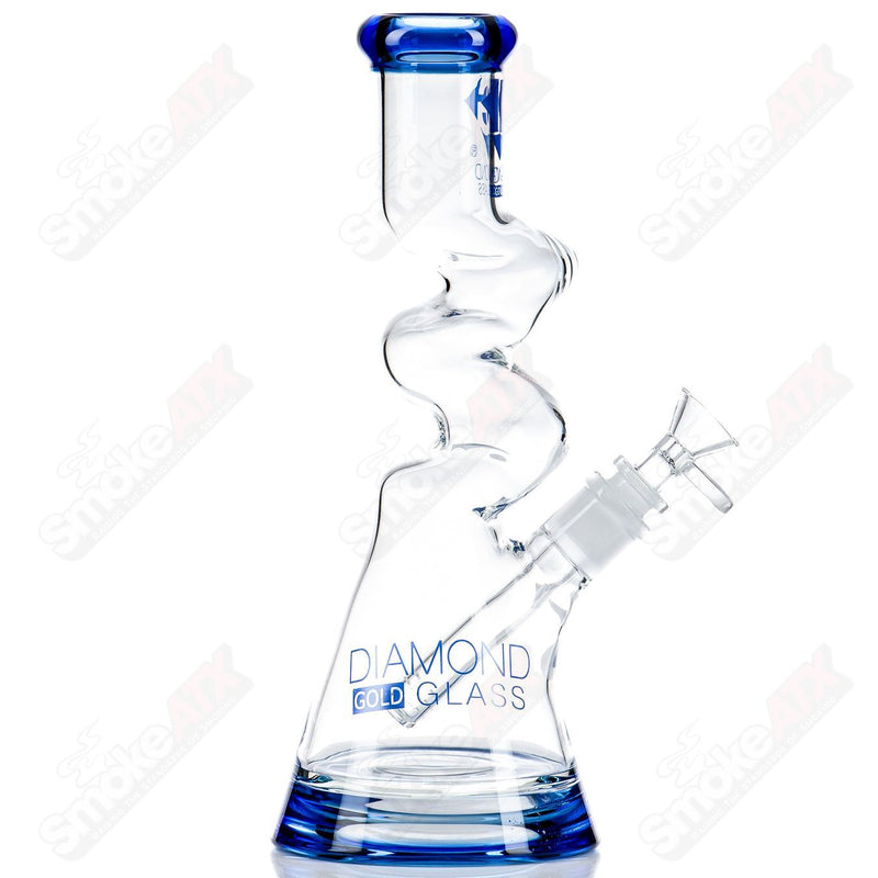 11" Twizted Z Beaker (Blue-Violet) Diamond Glass