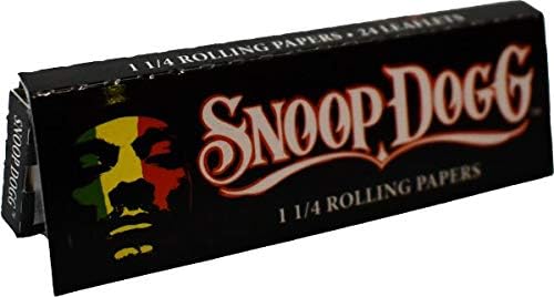 Snoop Dog 1 1/4 rolling papers from Snoop Dog 420 Products with colorful packaging and branding.