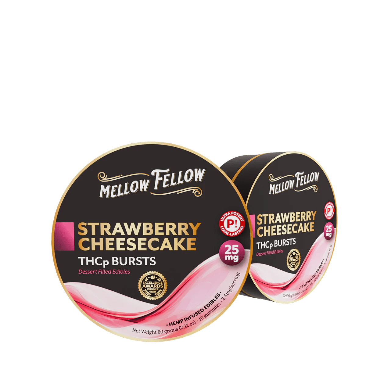 10ct x 2.5mg Strawberry Cheesecake THC-P Burst Gummies Mellow Fellow - Smoke ATX 