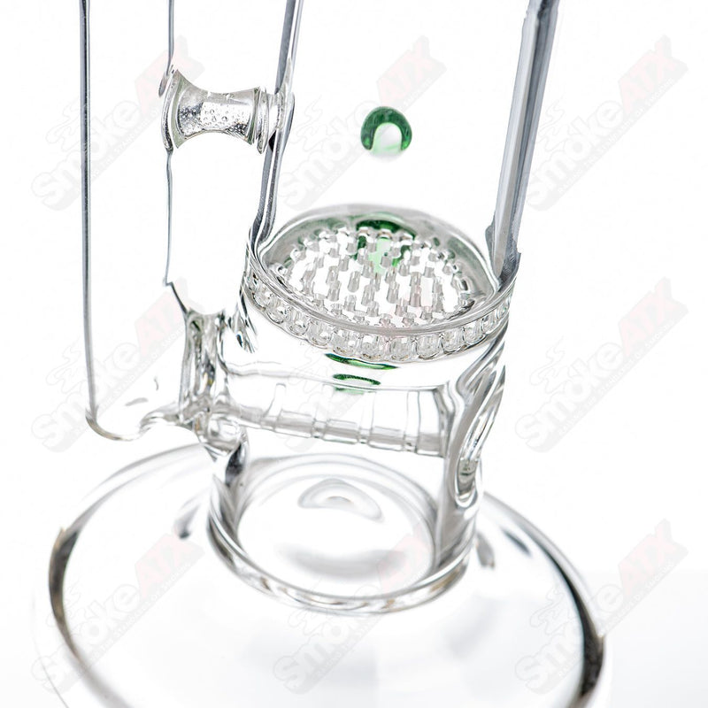 14" 50mm Green Color Dot Stem/Honeycomb Perc Tube AMGC - Smoke ATX