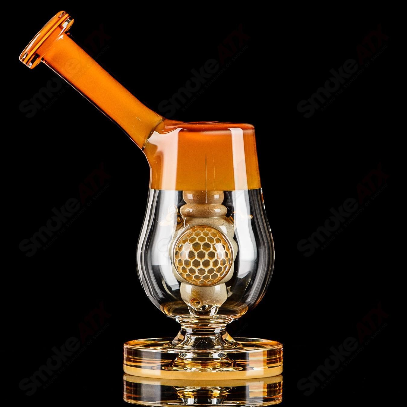 Joe P Glass Honeycomb Jammer Set Heady Glass Bubblers with intricate honeycomb design and colorful glass accents.