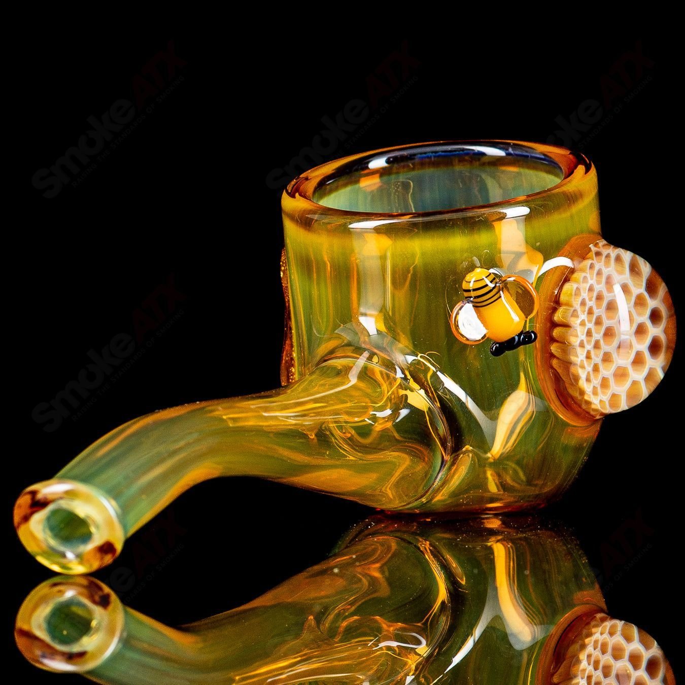 Joe P Glass Honeycomb Proxy Attachment for Heady Glass, featuring a detailed honeycomb design and intricate glasswork.