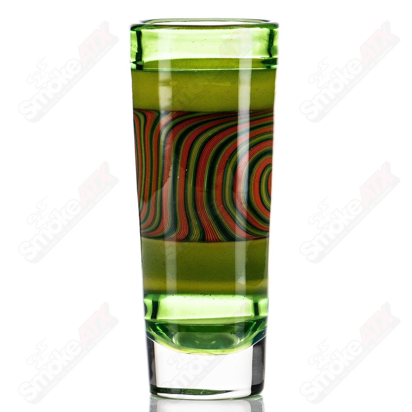 Green Wigwag Shot Glass Don Chile Ortega - Smoke ATX 