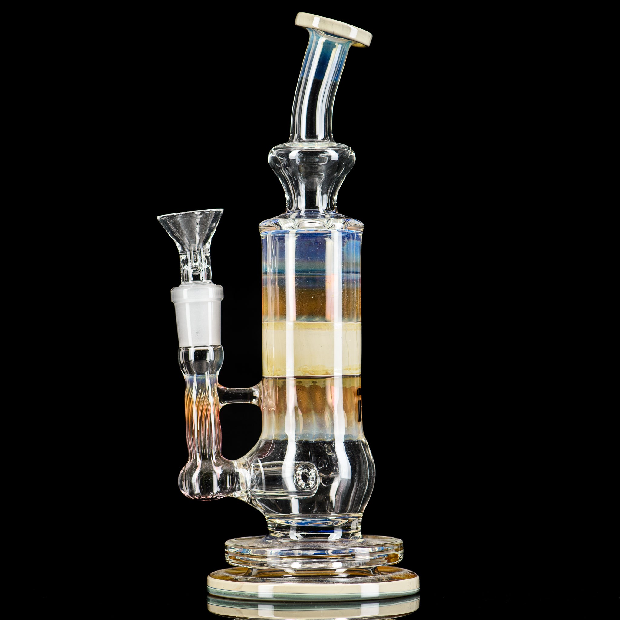 #1 Blue Caramel Fume Rig Tagle Glass