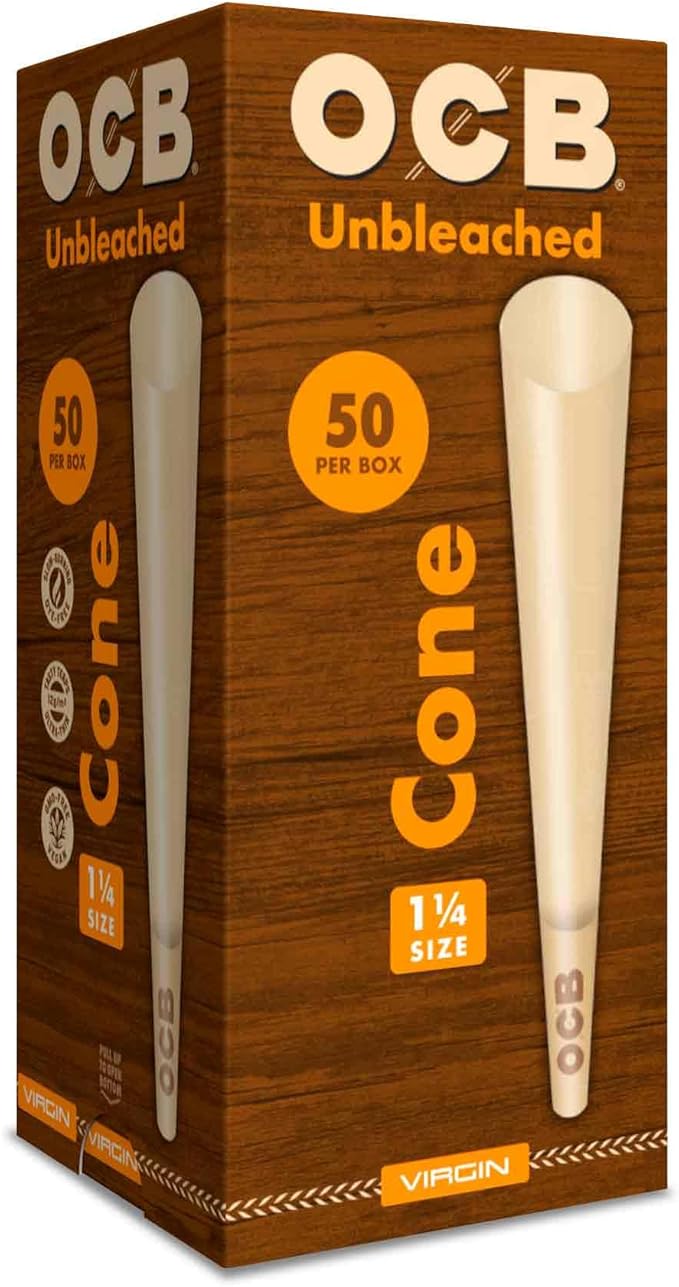 50pk Unbleached 1 1/4 Cones OCB - Smoke ATX 