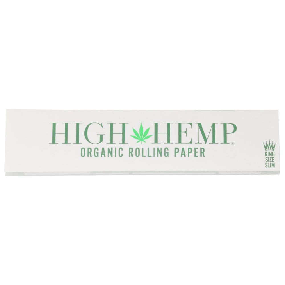 King Size Slim High Hemp rolling papers from High Hemp, featuring natural hemp material and slim design for rolling.