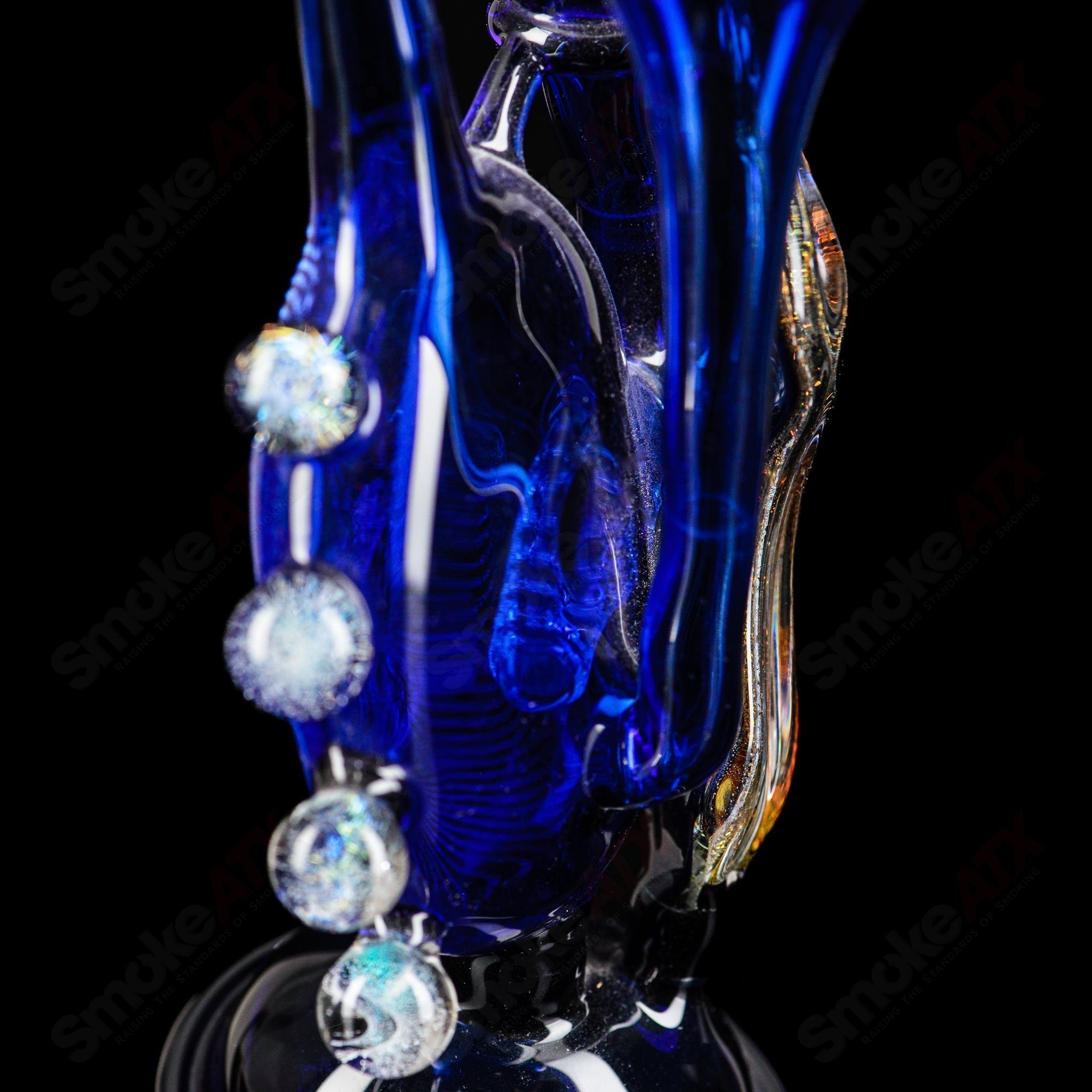 Blue Led Zepplin Recycler by Mongrel Glass
