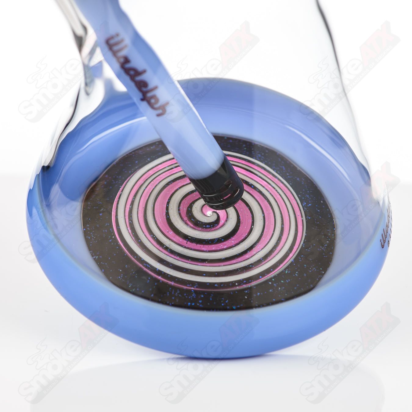 Illadelph Crushed opal & Milky Blue Spiral Beaker - Smoke ATX