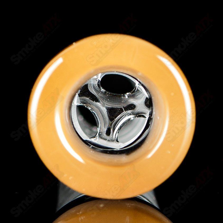 Inoculated Sherly Rig by JMass, a heady glass concentrate rig with colorful design and intricate glasswork for dabbing.