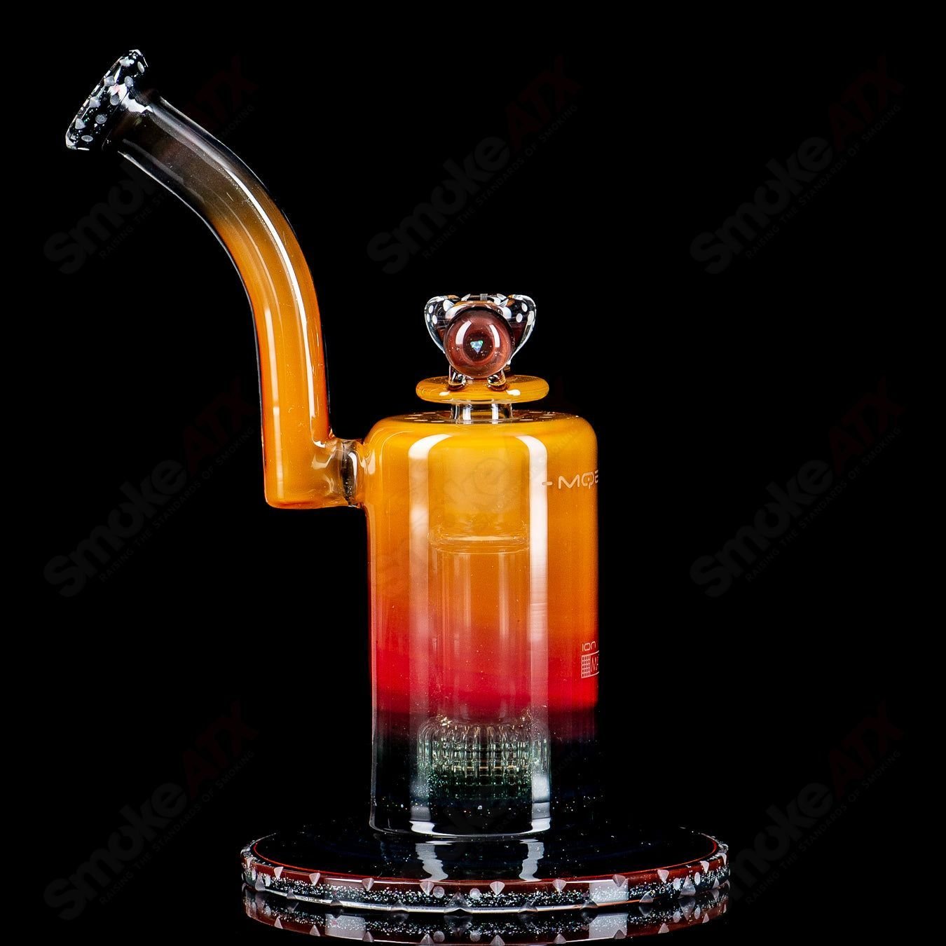 Mobius Ion Matrix V1 Circle Solo glass waterpipe with intricate design, part of the 2024 Mobius collection.