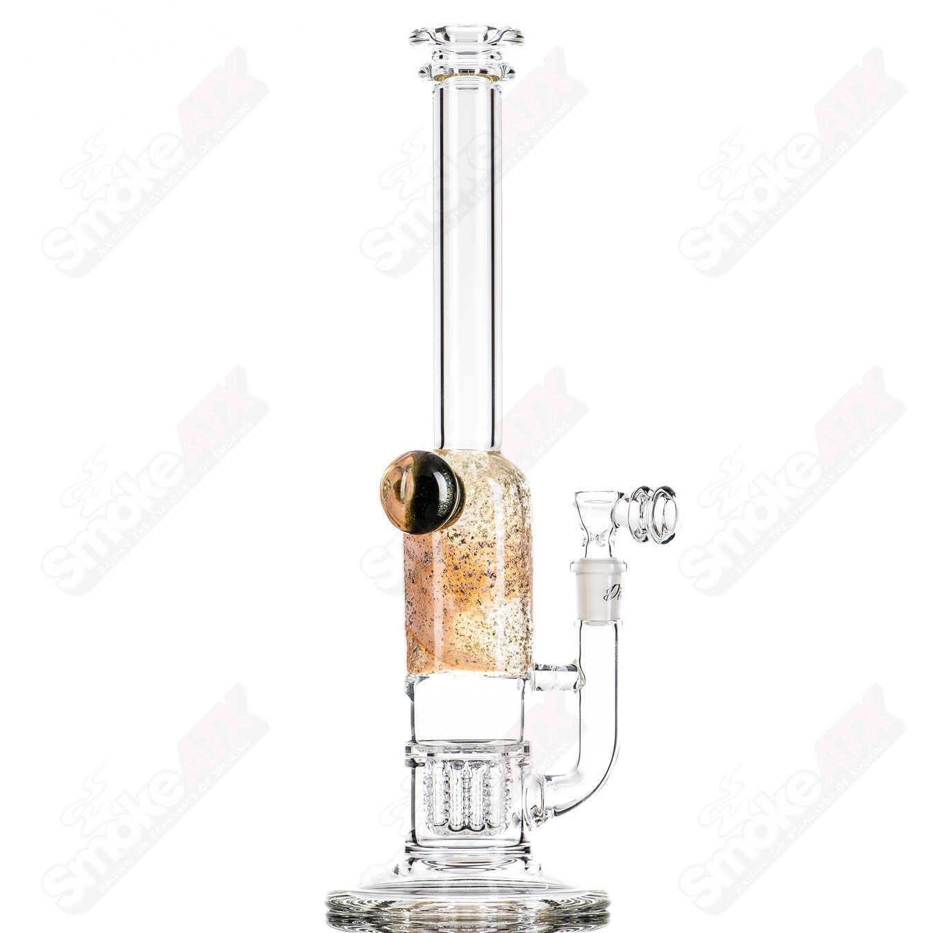 13" Fumed Dichro w/Mib Apolocoline Straight Tube w/14m Bowl by Dirty Rico Glass x Nobody Glass - Smoke ATX 