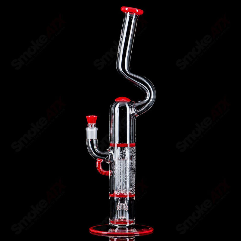 60mm Pillar Natty Neck Solid Foot Full Accent w F4 Perc (Lucy x Cherry) Sovereignty - Smoke ATX 