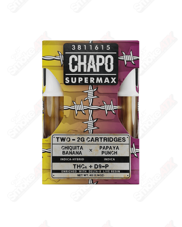 2000mg Chiquita Banana x Papaya Punch 2pk Duo Cartridge THCA / D9-P / D8 Supermax Chapo Extrax