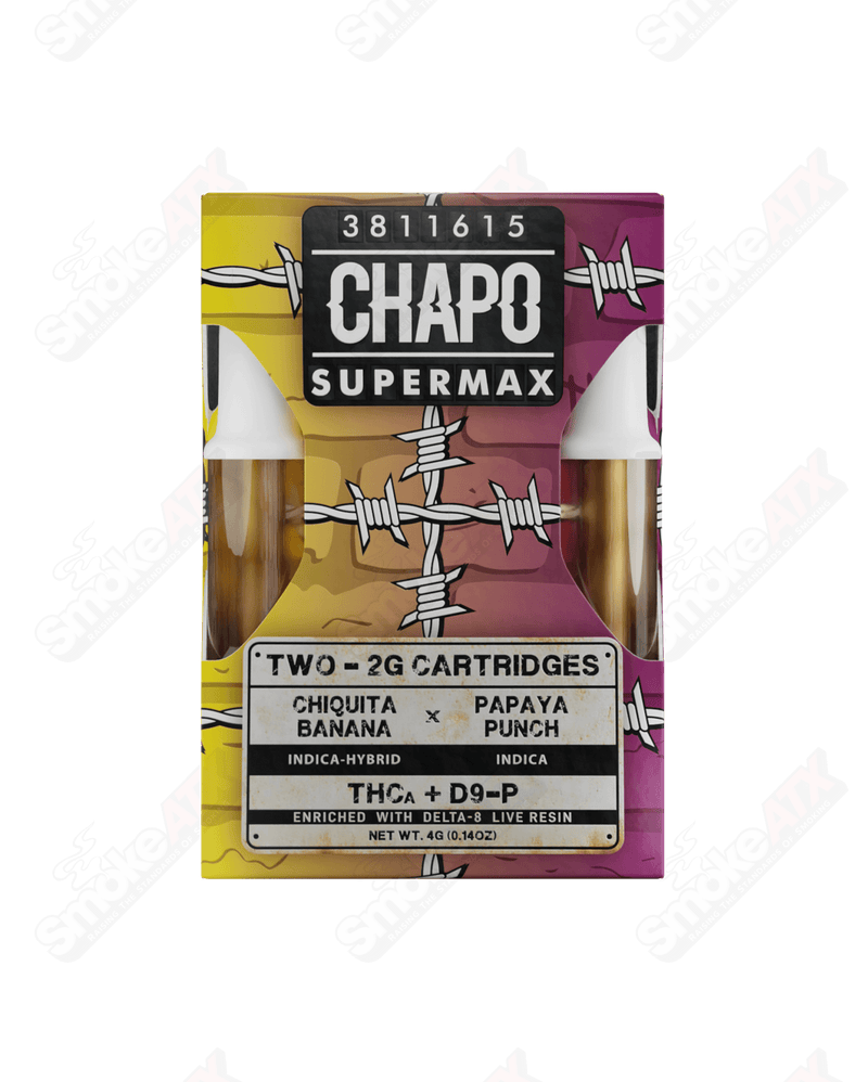 2000mg Chiquita Banana x Papaya Punch 2pk Duo Cartridge THCA / D9-P / D8 Supermax Chapo Extrax