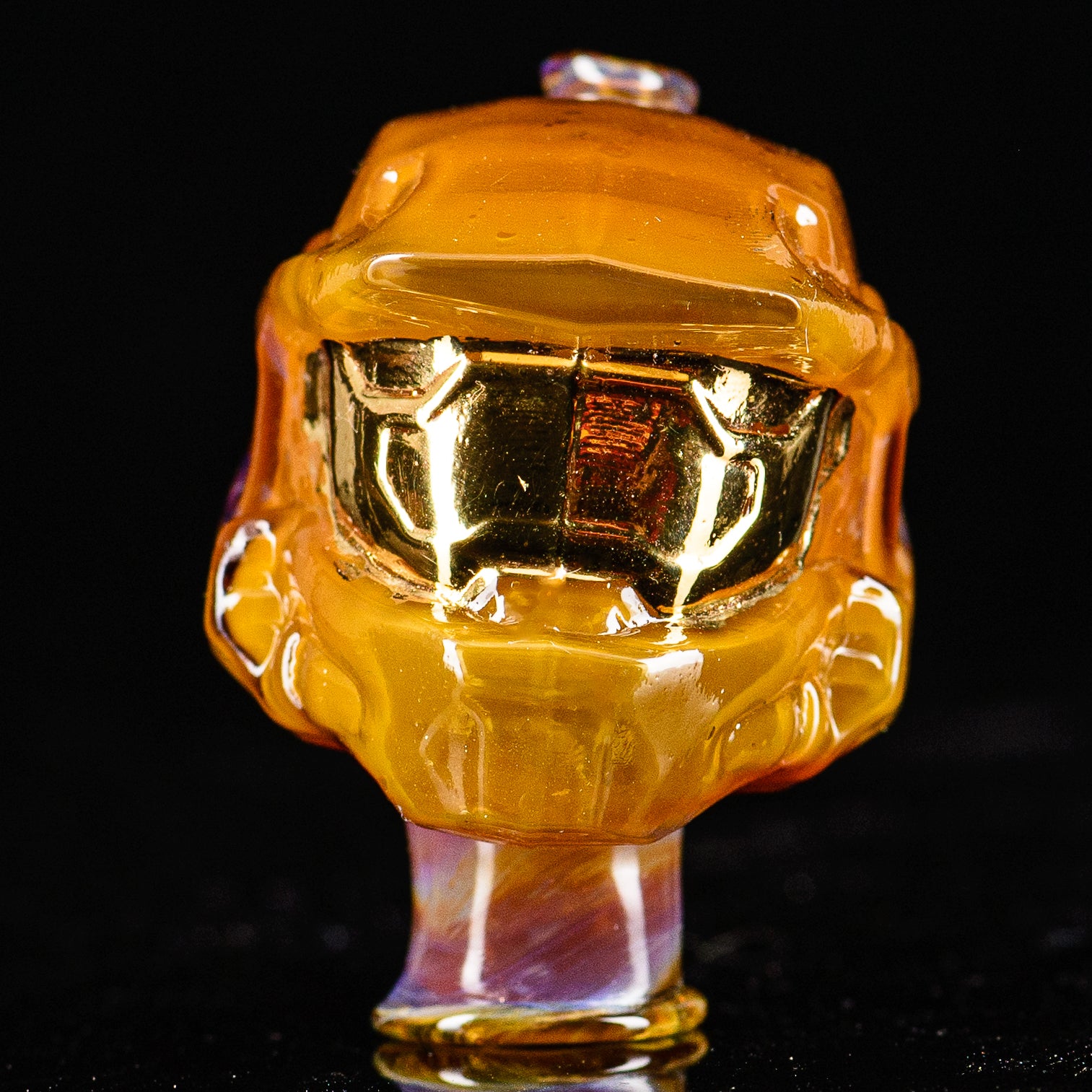 Glass Puffco top, Tony Kazy Halo Pivot Mouthpiece, designed for easy use and stylish look in a clear glass finish.