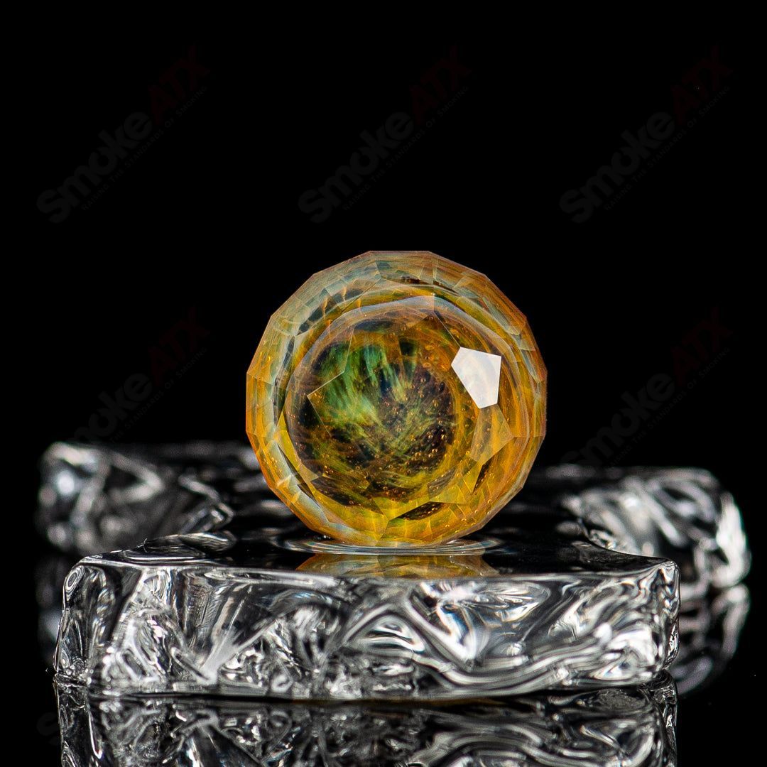 Colorful Indo Marble Fatal Facets glass heady marble by Fatal Facets, featuring intricate patterns and vibrant designs.