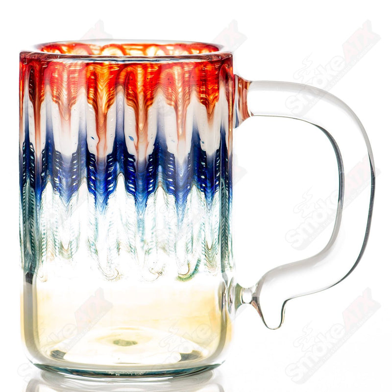 Red/White/Blue Wrap N Rake Mug by Ed Wolfe Glass - Smoke ATX