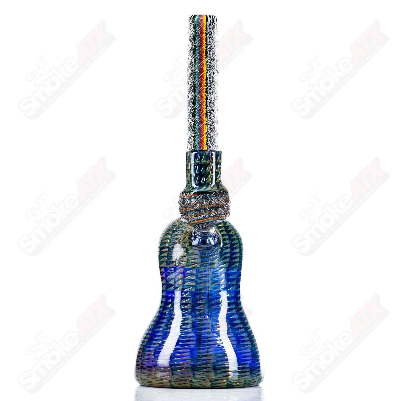 Colorful Stoke Kaleidoscope Tube waterpipe with intricate glass patterns and a clear viewing section for visual effects.