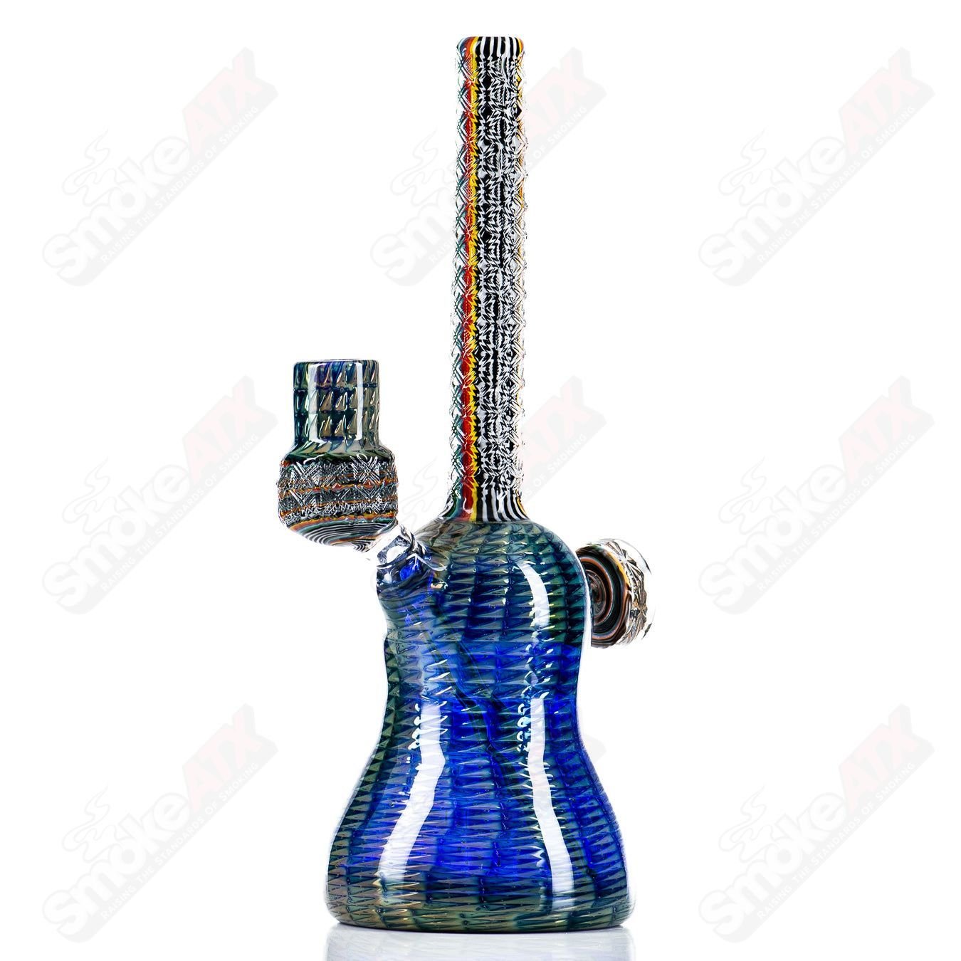 Colorful Stoke Kaleidoscope Tube waterpipe with intricate glass patterns and a cylindrical shape, designed for smooth smoking sessions.