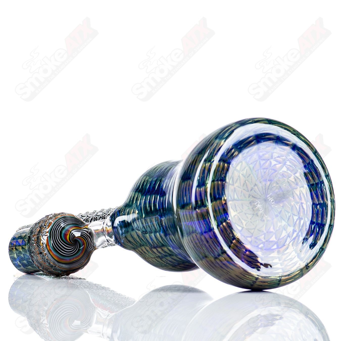 Colorful Stoke Kaleidoscope Tube waterpipe with intricate glass design, featuring a clear glass body and artistic pattern.